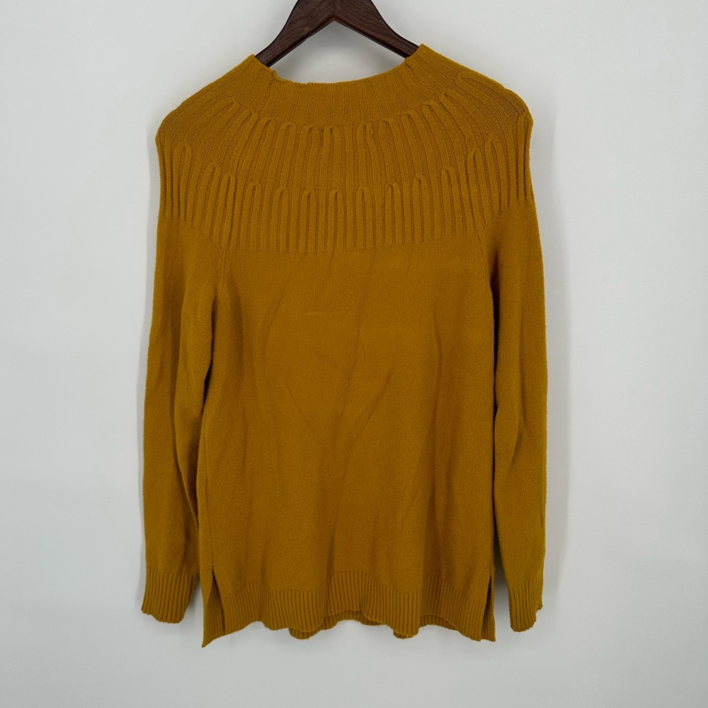 Anthropologie Women's Mock Turtleneck Sweater Mustard Yellow Soft Size Small - Picture 6 of 11
